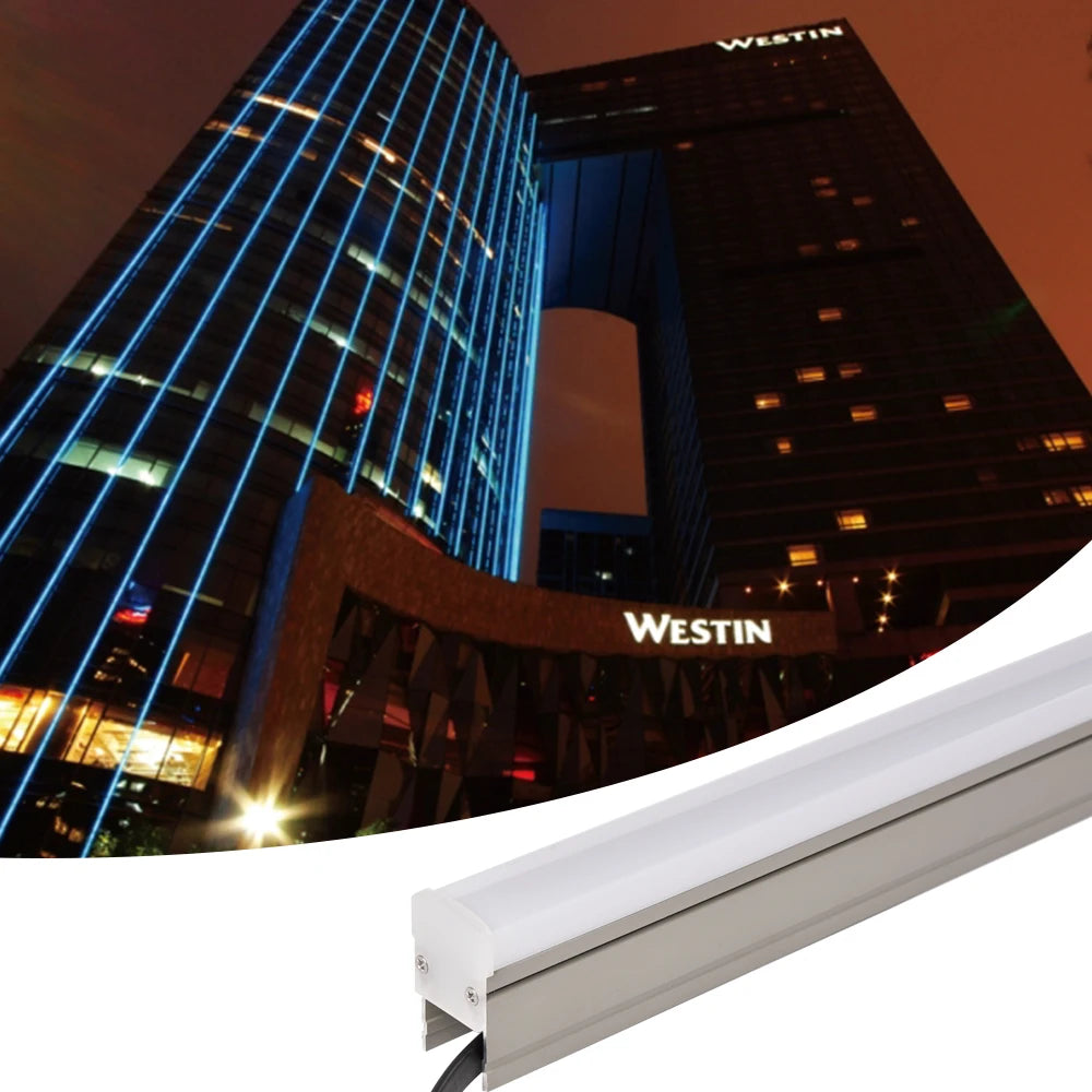 DMX512 RGBW Linear Wall Washer Light IP66 Outdoor Building Facade Permanent Night Decorative Projecting Show